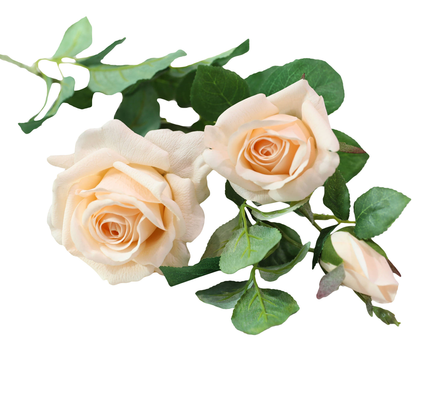 27"-Real Touch moisturized coating rose stem-3 Blooms