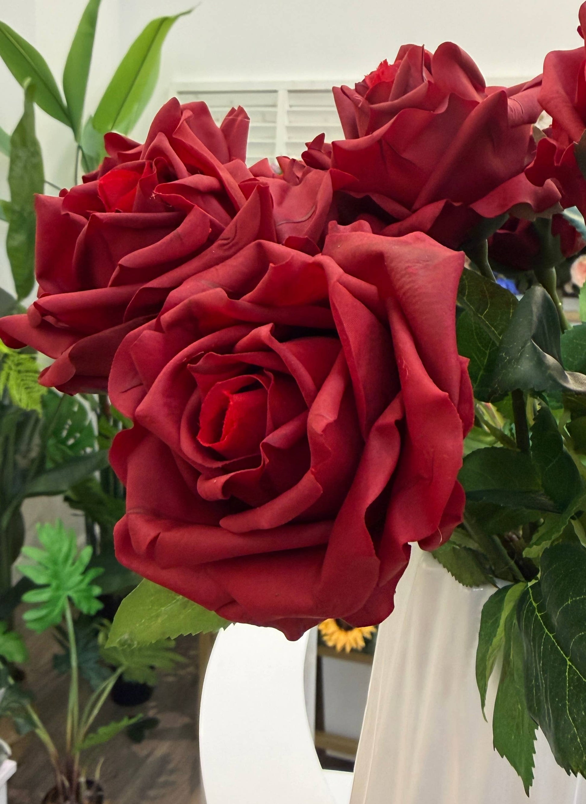 17"-Real Touch Artificial Ingrid Bergman garden Rose 