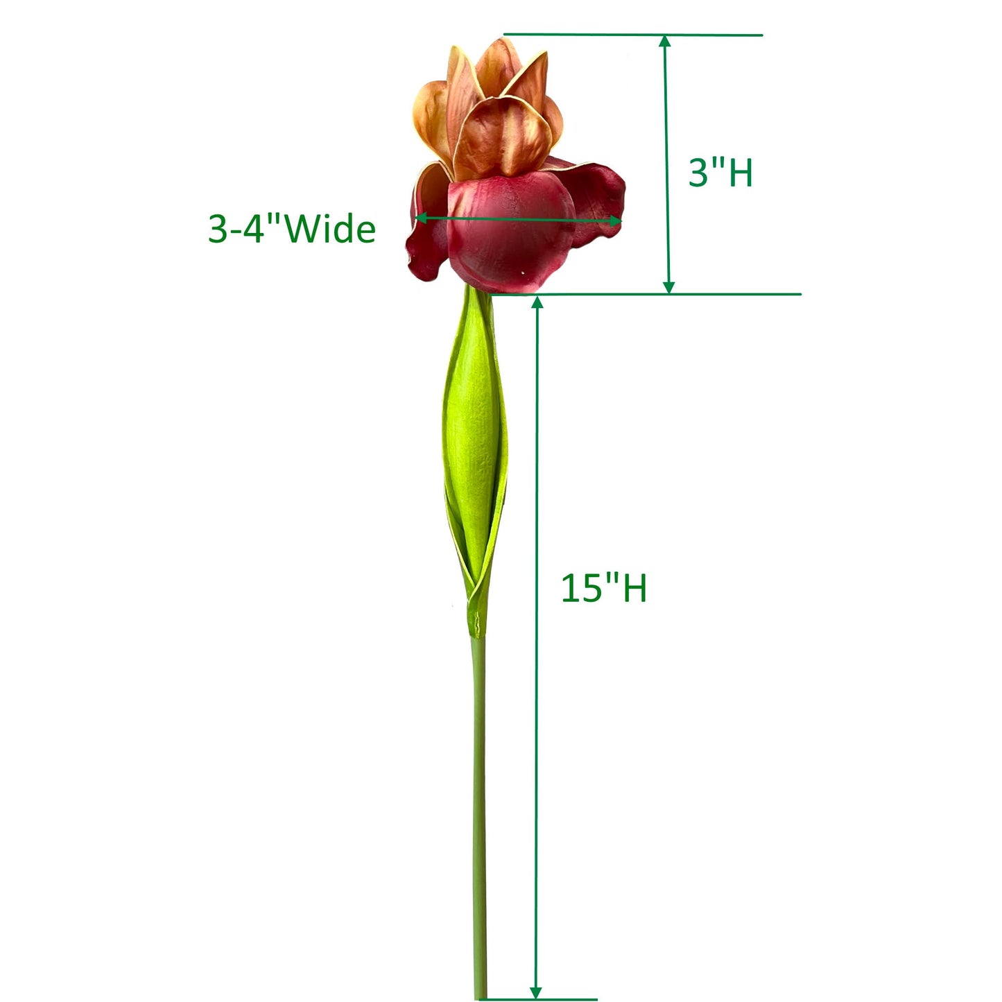 18"-Ultra Soft Real Touch Bearded Iris Stem