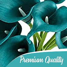 Pack of 10-Real Touch Calla lily-Malibu Turquoise Blue