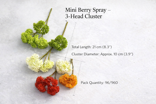 9"Long 4" DIA mini Soft touch Faux Sedum Spray Stem