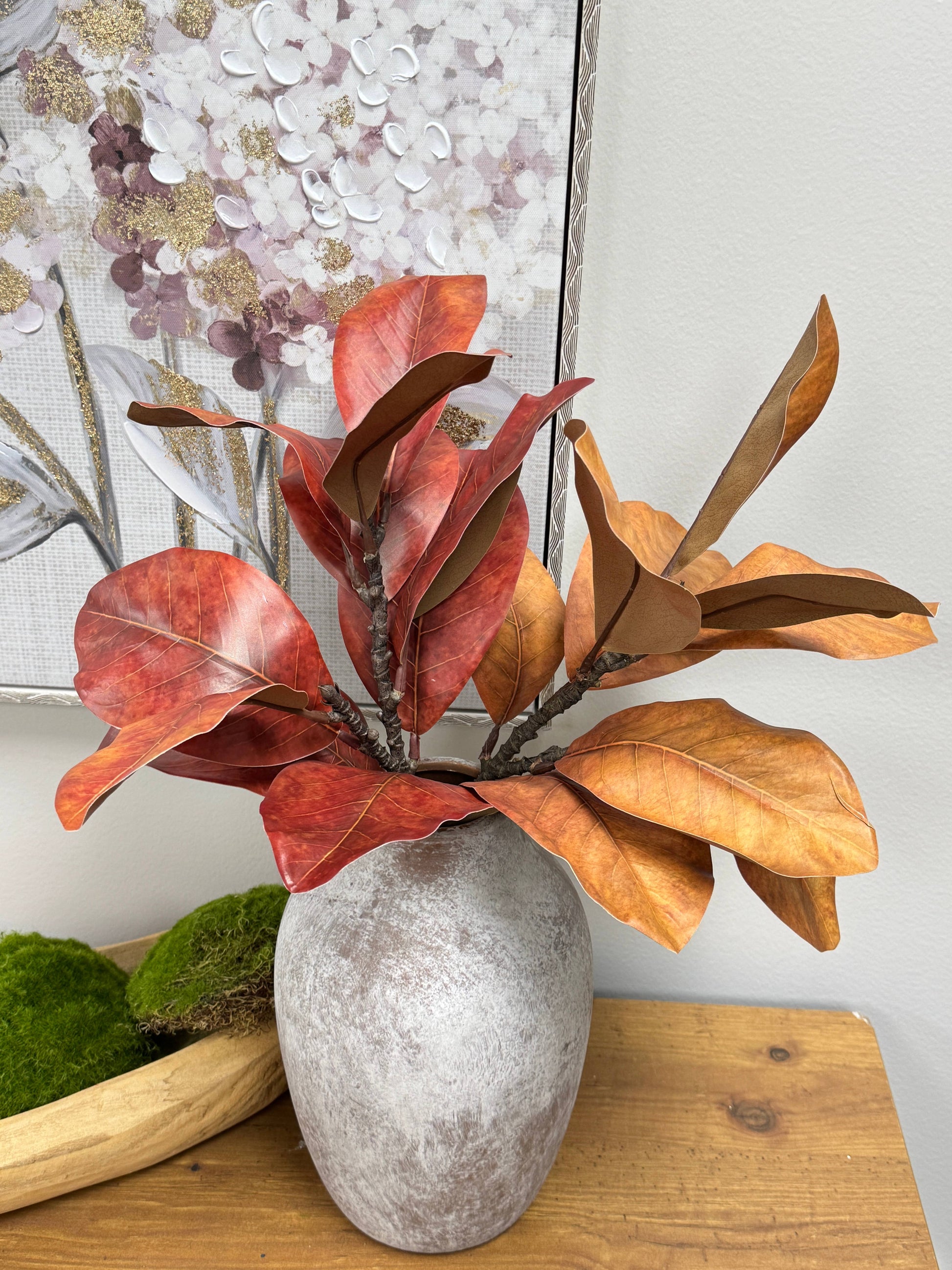 22"Ultra realistic Real Touch Magnolia Stem-10 leaves