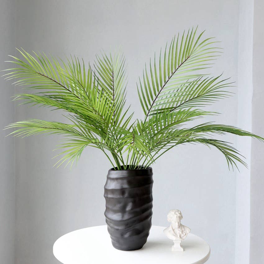 31"-15 Large Leaves Artificial Lifelike Palm Bush 