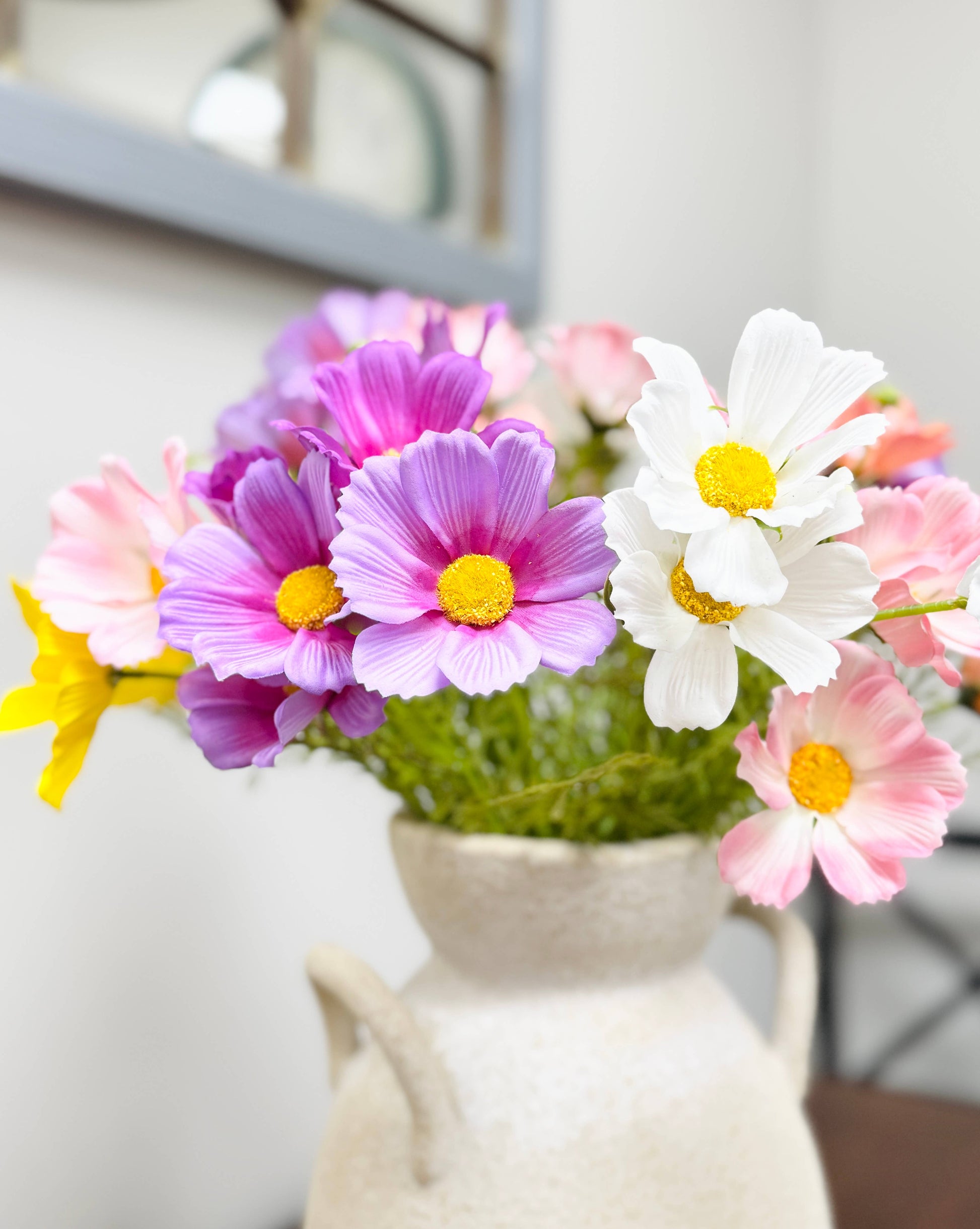 20" Real Touch Cosmos Flowers-vibrant lifelike colors