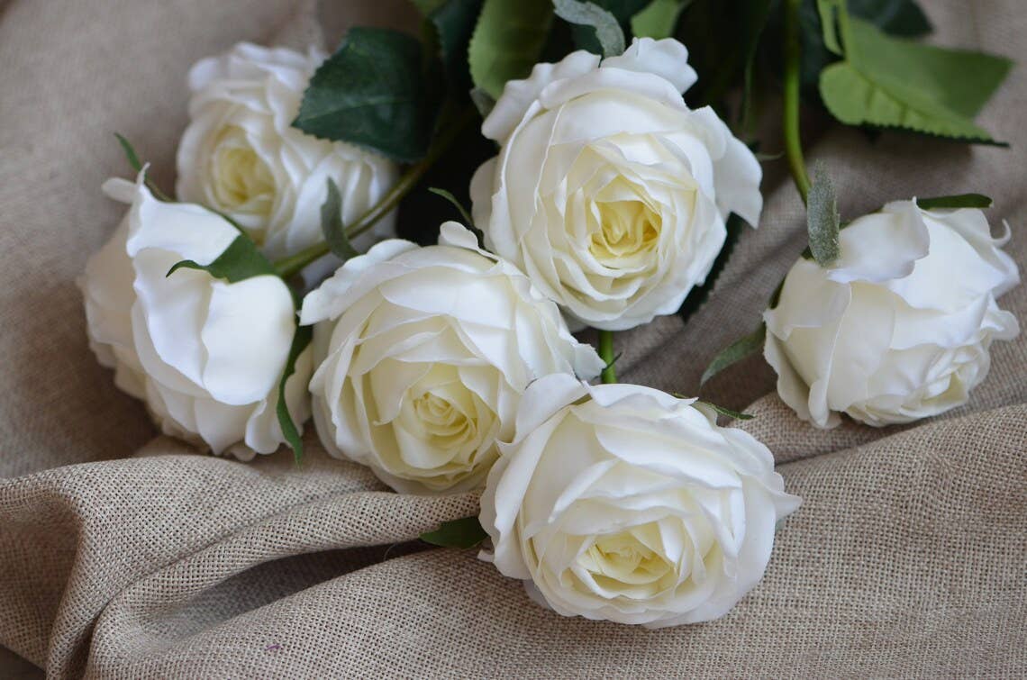 17"-Ultra Realist Real touch Cabbage Rose-Artificial 