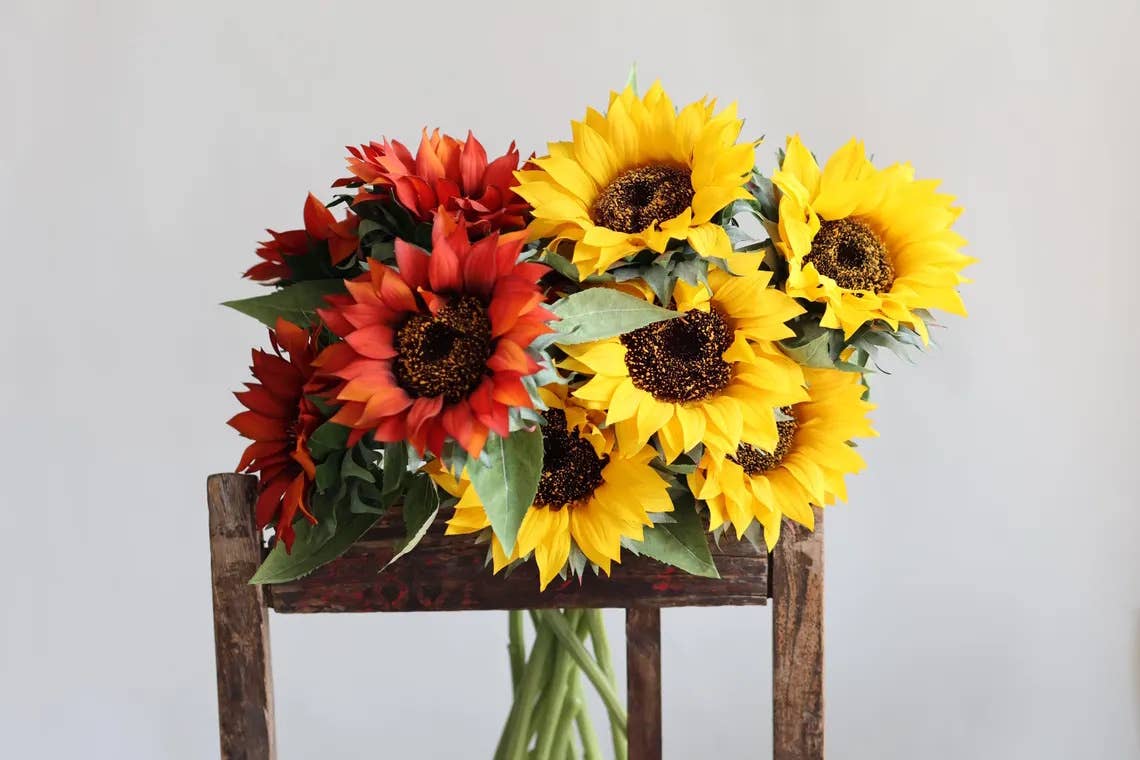 27.5"-Lux Collection-Moisturized Real Touch Sunflower Stem
