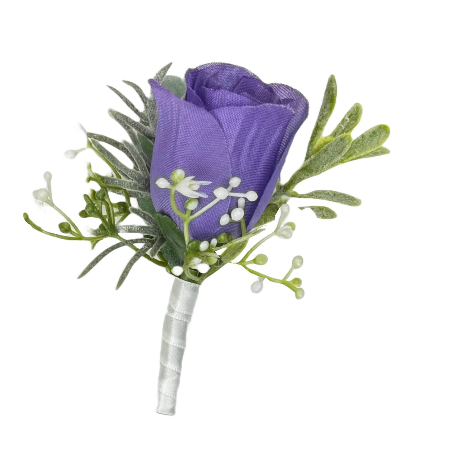 35Colors-Ready to use-Classic Faux Rose Boutonniere-Clip&Pin