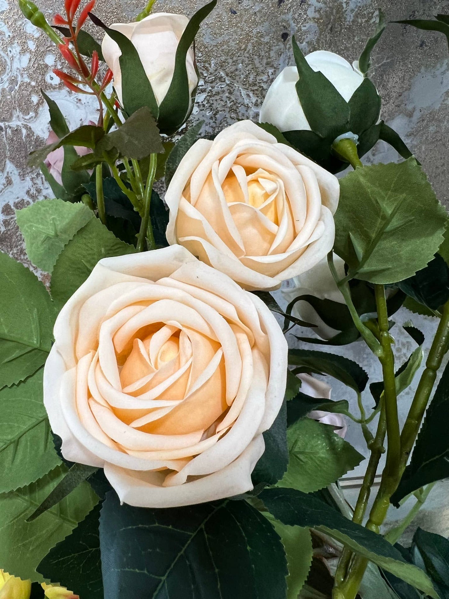 24" Real Touch Rose-3 flowers