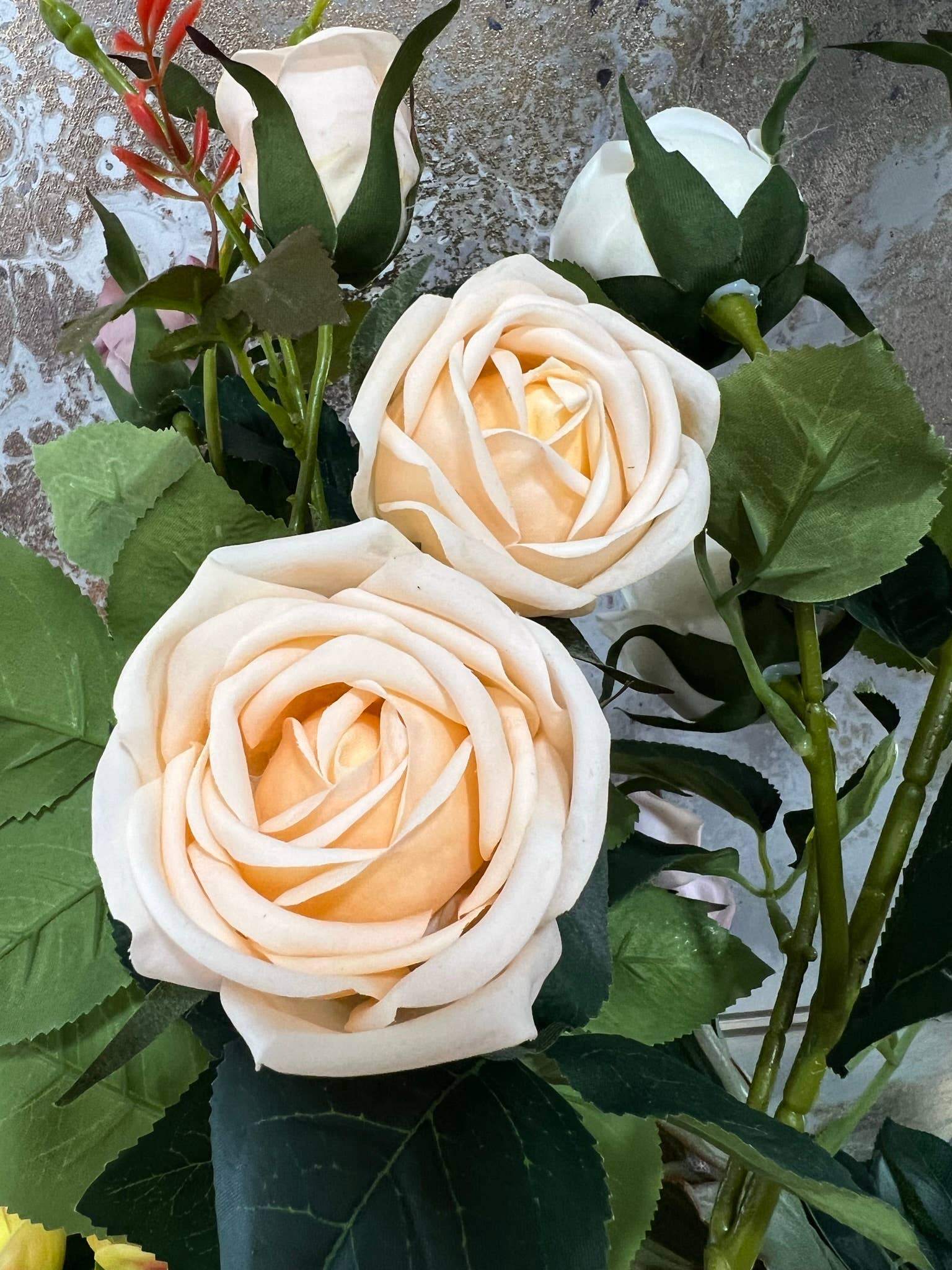 24" Real Touch Rose-3 flowers