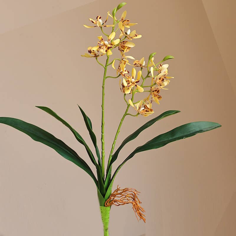 17"Artificial Arachnis Orchid Real Touch Leaves