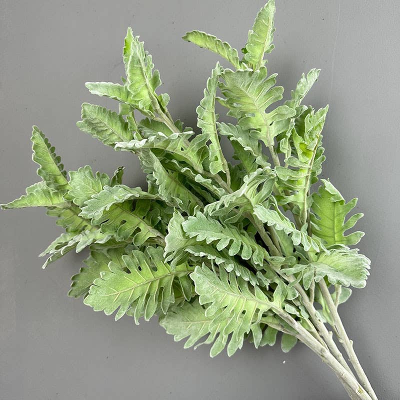30.5"-Premium-quality Frosted Dusty Miller Spray-14 leaves