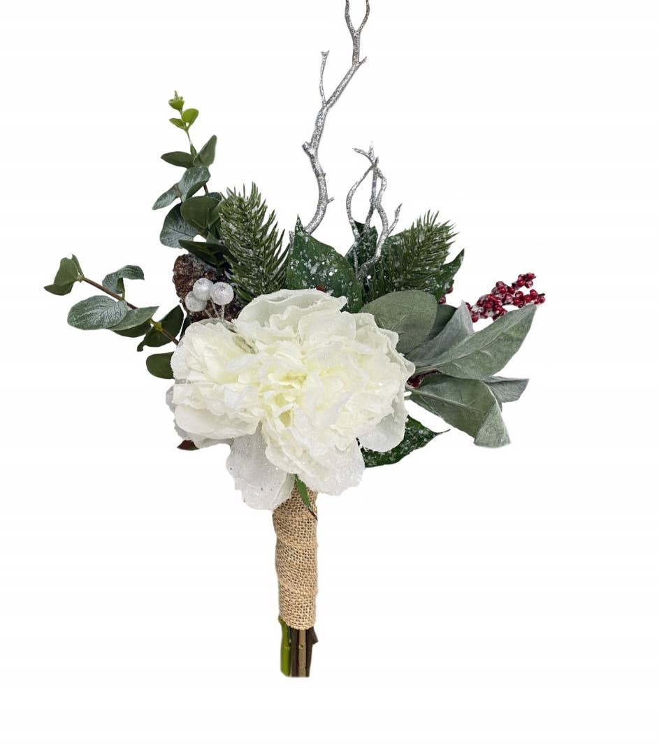 Holiday Edition-18 stem-Snowy Succulent Berry Pinecone Picks