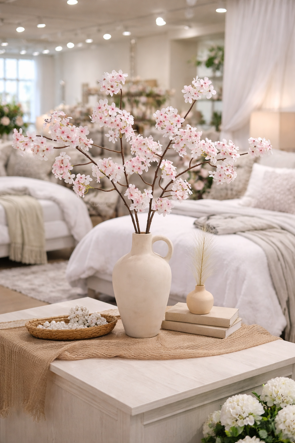 36" Faux Artificial Pear Blossom Branch