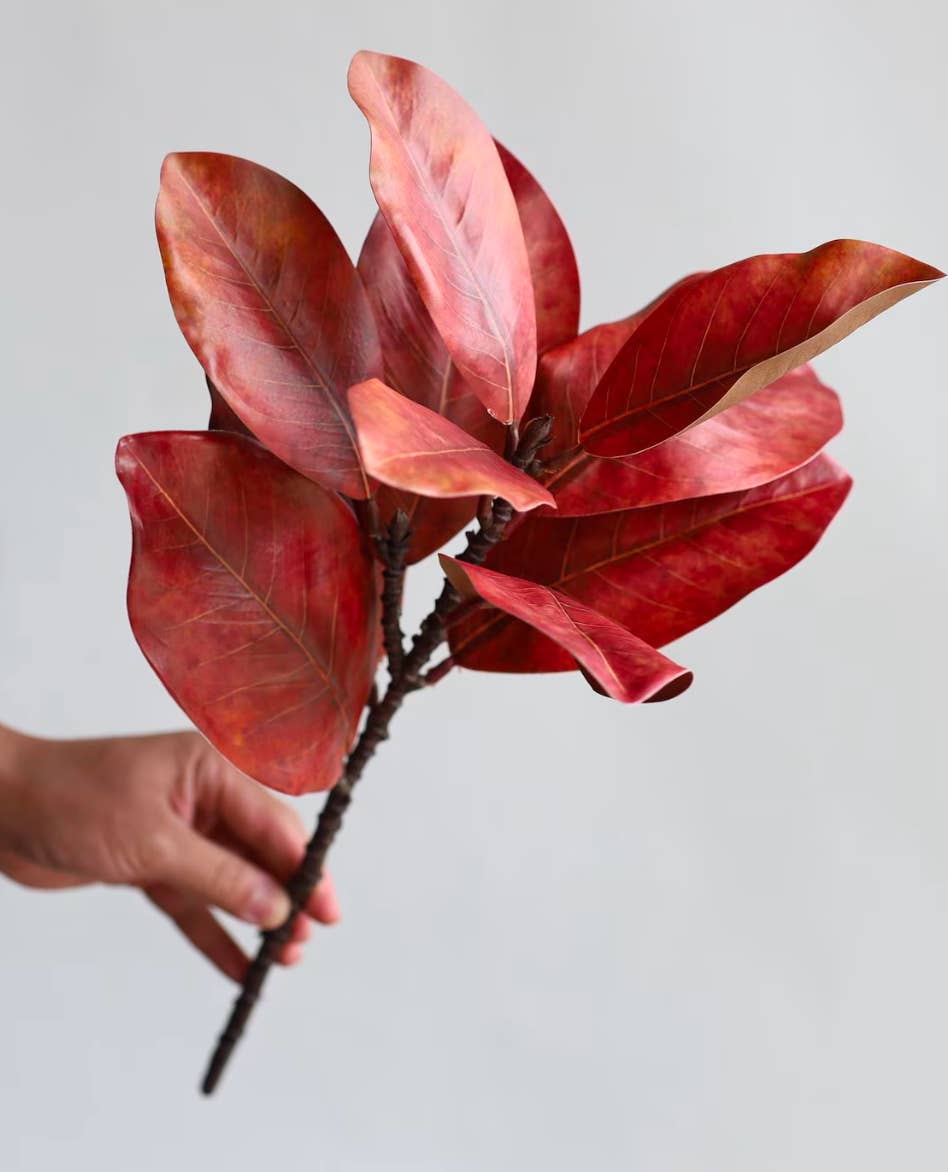 22"Ultra realistic Real Touch Magnolia Stem-10 leaves