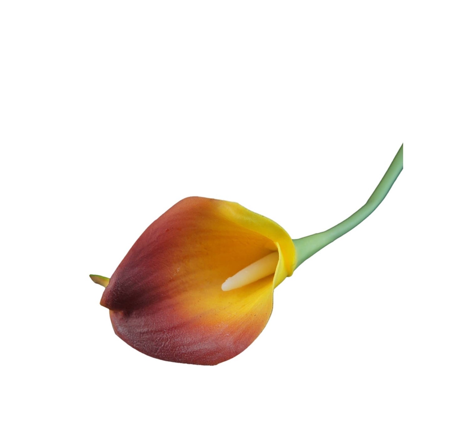 pack of 10-Peach Coral Brown real touch 14inch calla lilies
