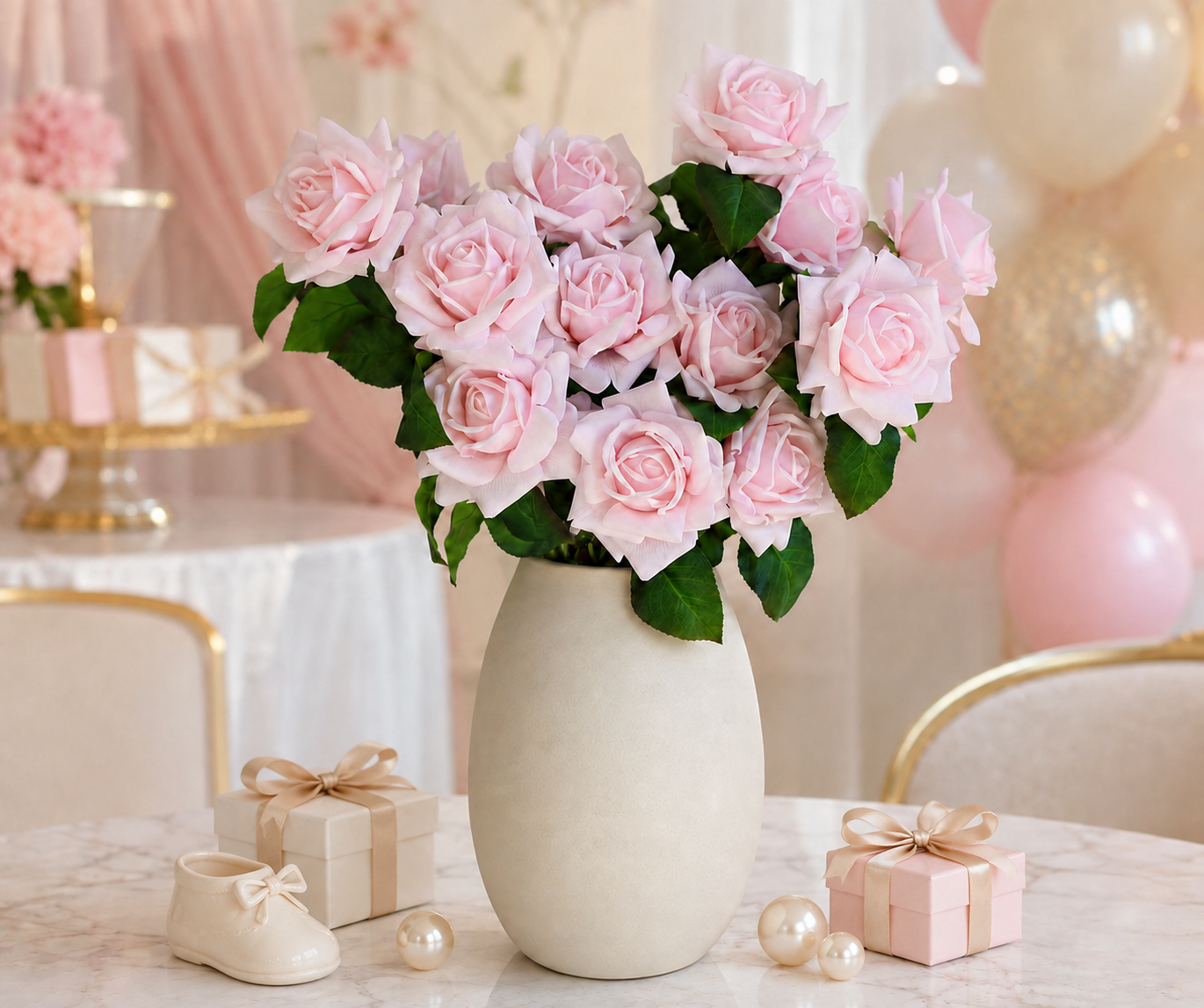 17"Moisturized coating Real Touch Rose