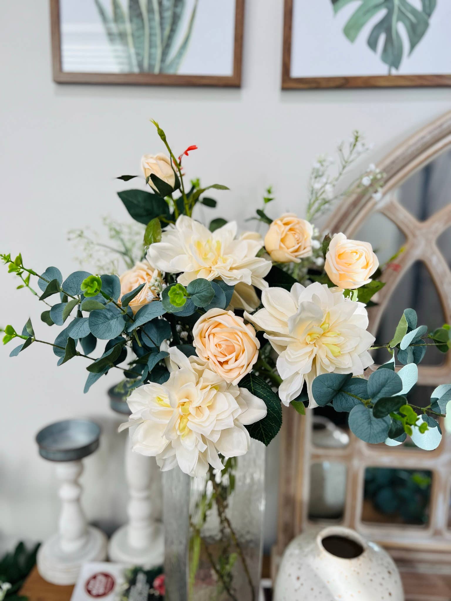 24" Real Touch Rose-3 flowers
