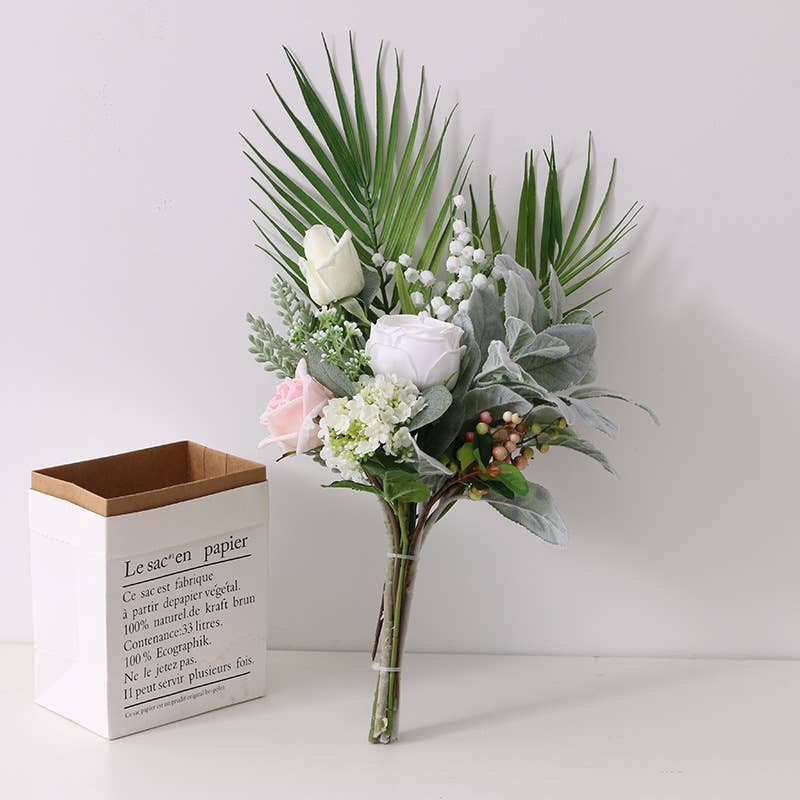 31"-15 Large Leaves Artificial Lifelike Palm Bush 