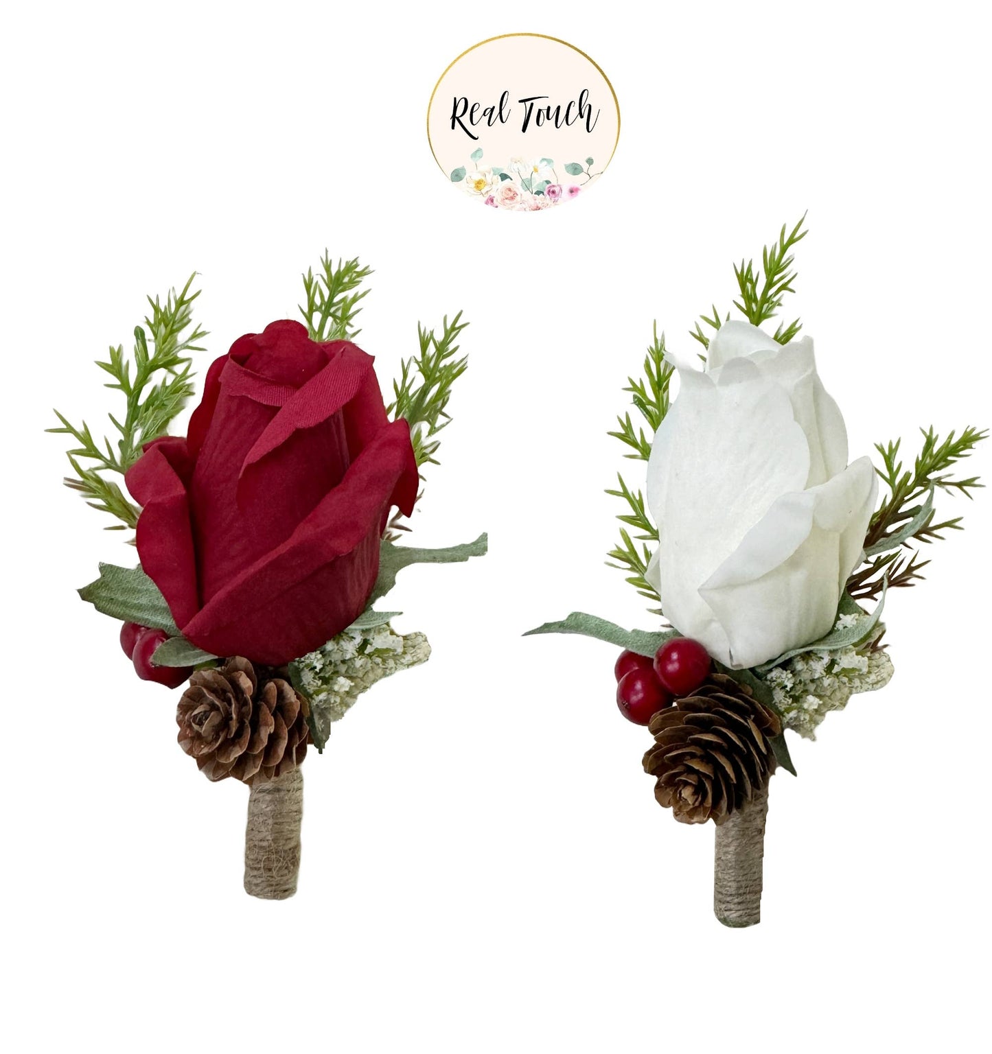 Ready to use-Elegant Real Touch rose Boutonniere - Clip&Pin
