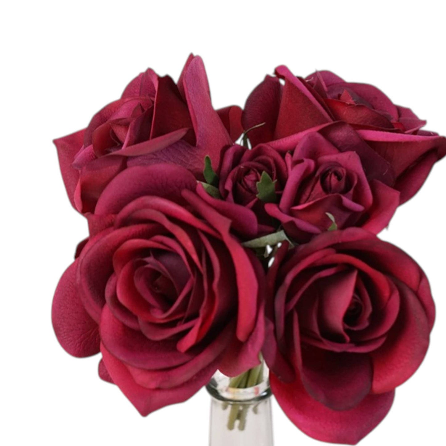10" Pack of 6 Stems-Ultra Realistic Moisturized Touch Rose