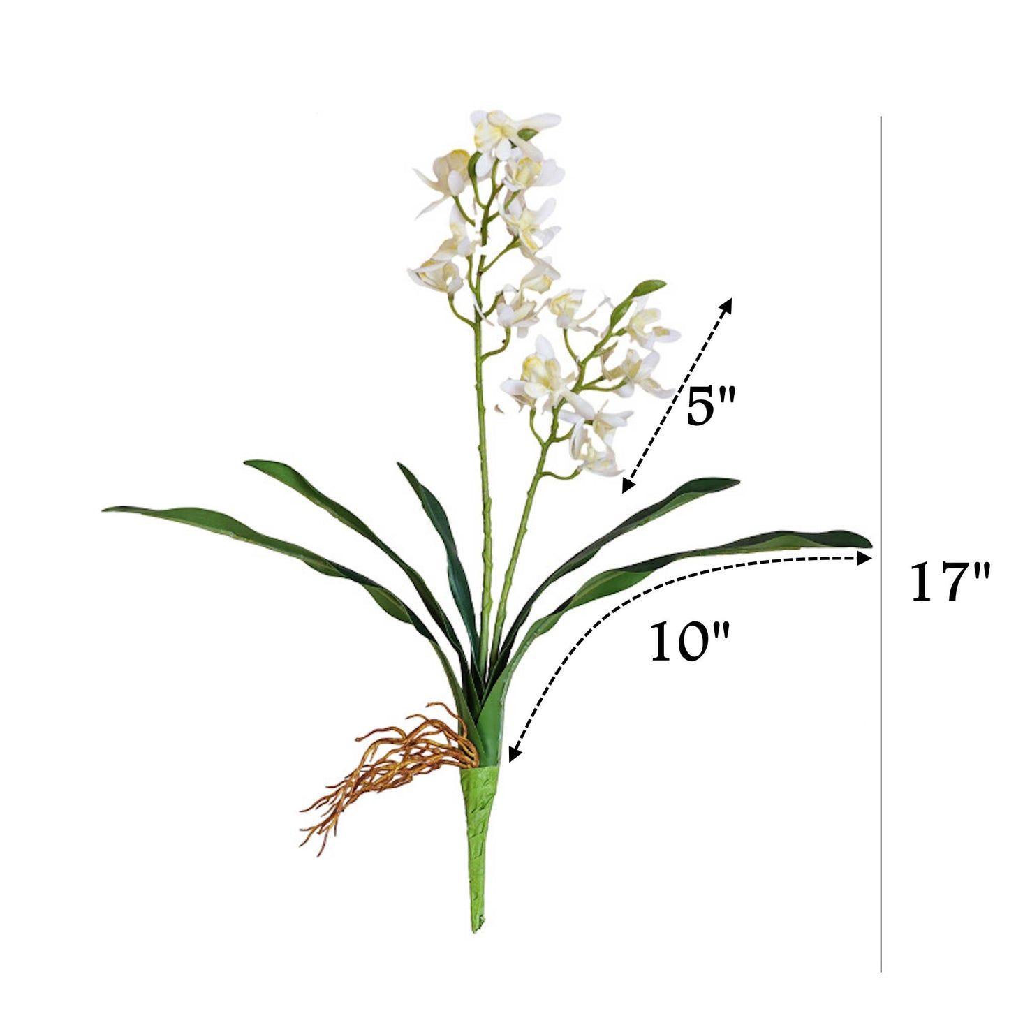 17"Artificial Arachnis Orchid Real Touch Leaves