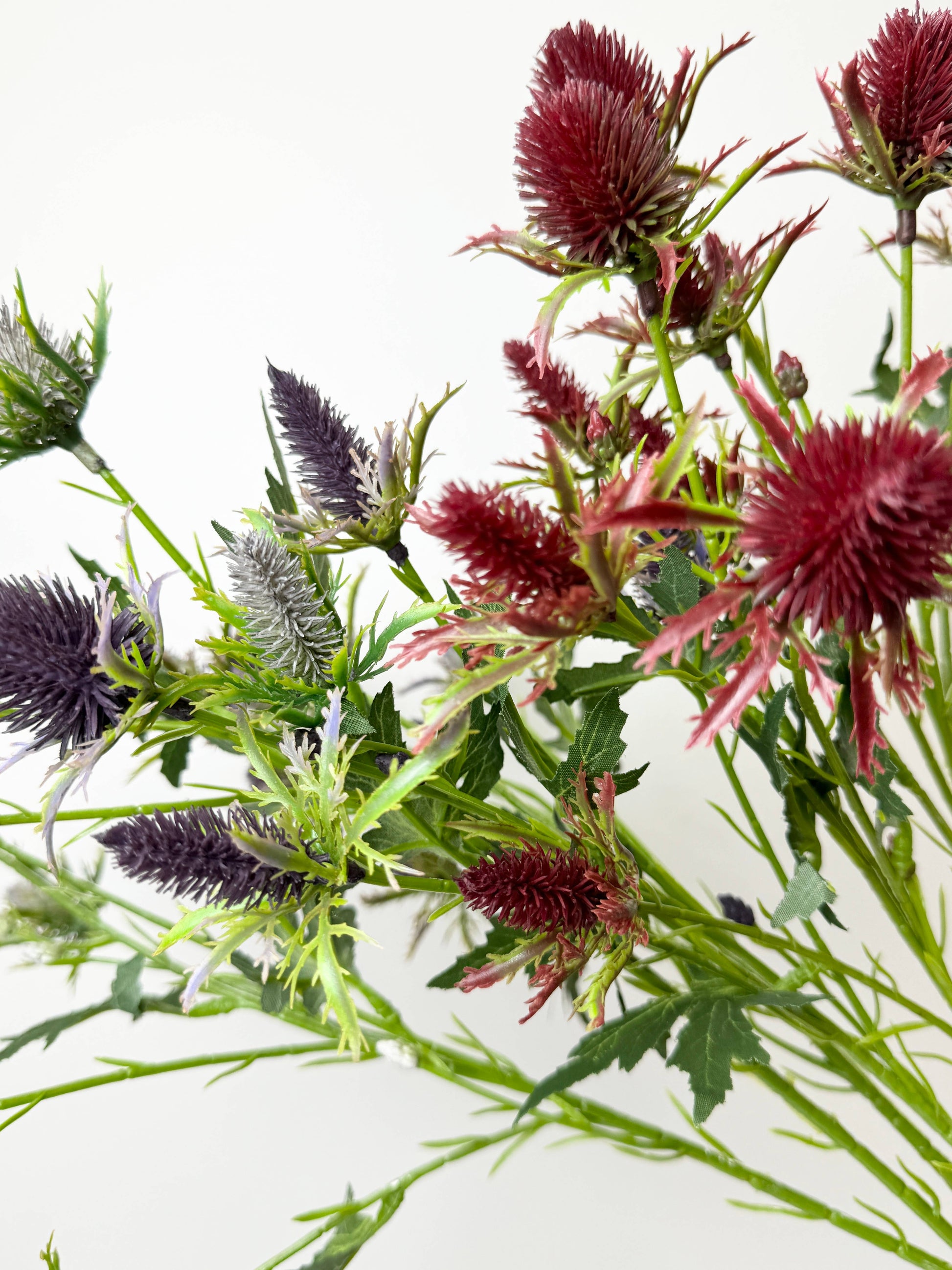 26" Artificial Thistle Eryngium Sea Holly-10Flowers 