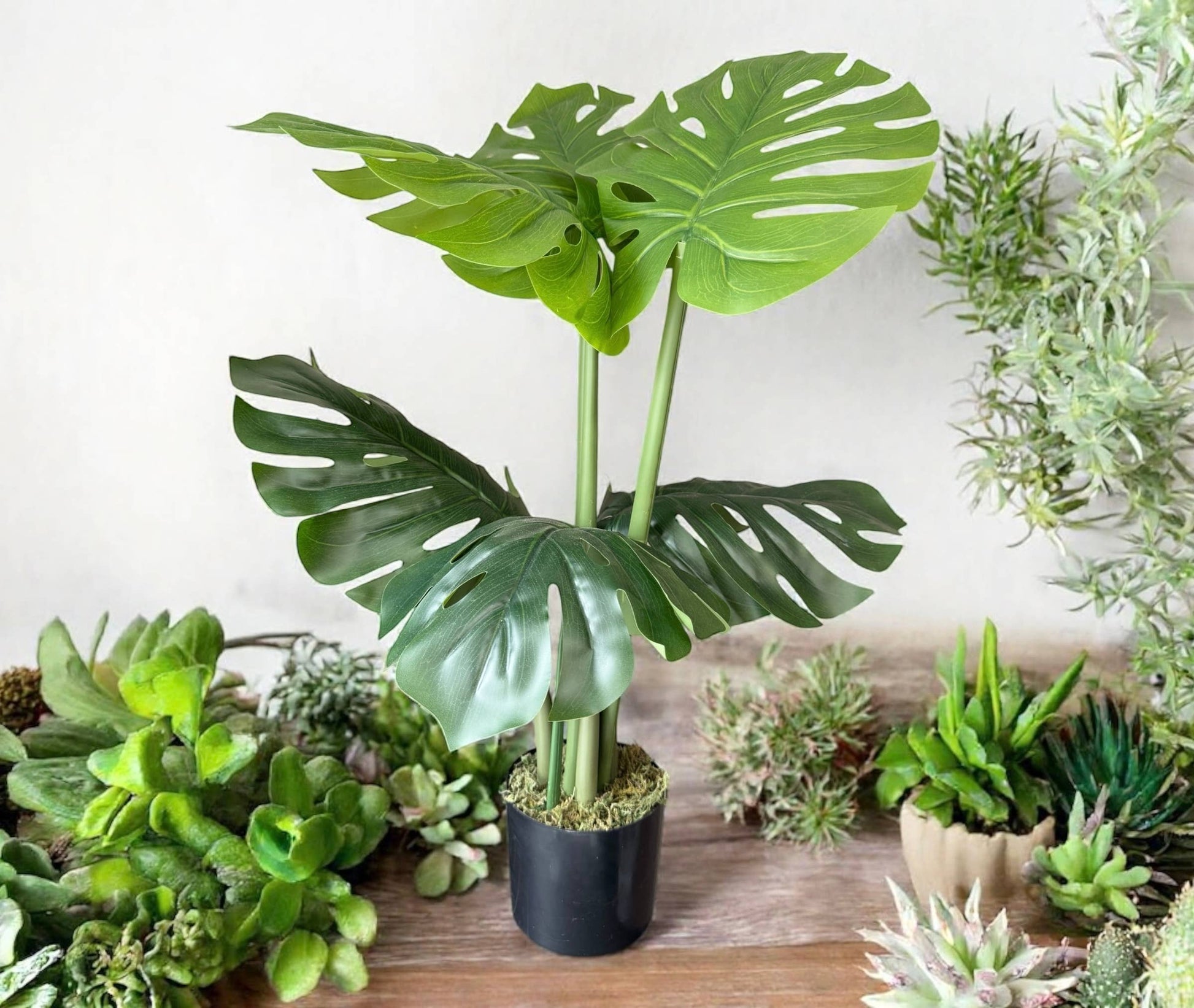 Potted Artificial Monstera Plant
