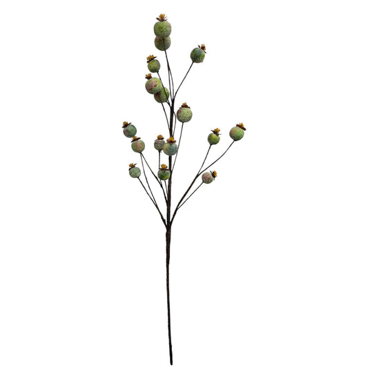 28"Designer's Pick-Quality Faux Poppy Pod Stem-16 Pods