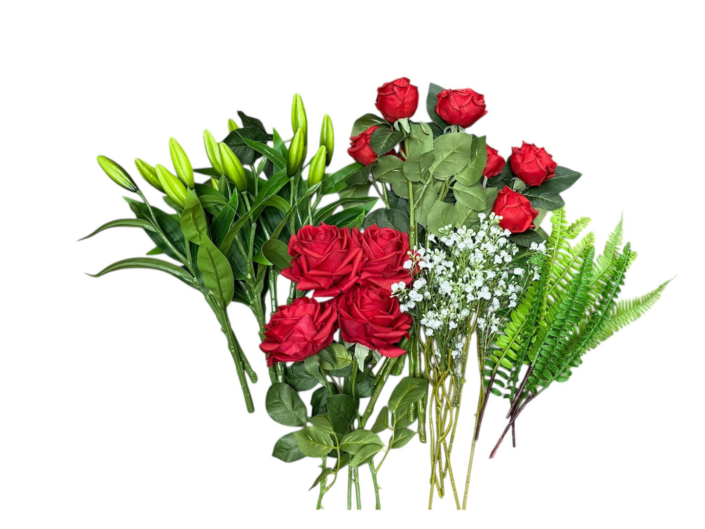 16"Real Touch Garden Tea Rose with 2 sprays