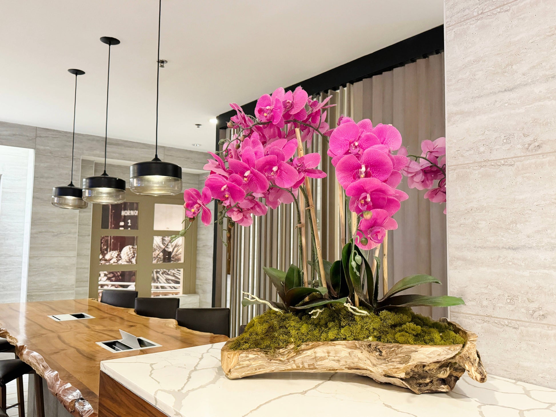 36" Real touch Large bloom Phalaenopsis Orchid-9 Flowers