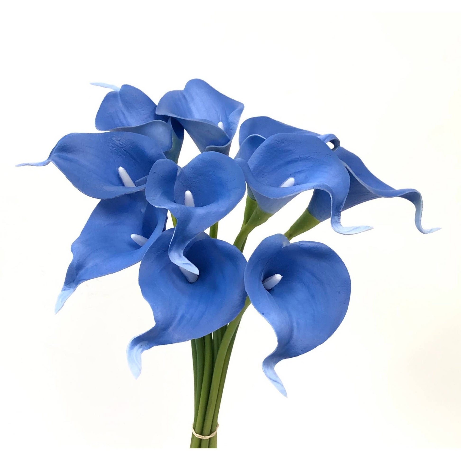 Pack of 10-Lifelike Real Touch Calla lily-Blue Collection