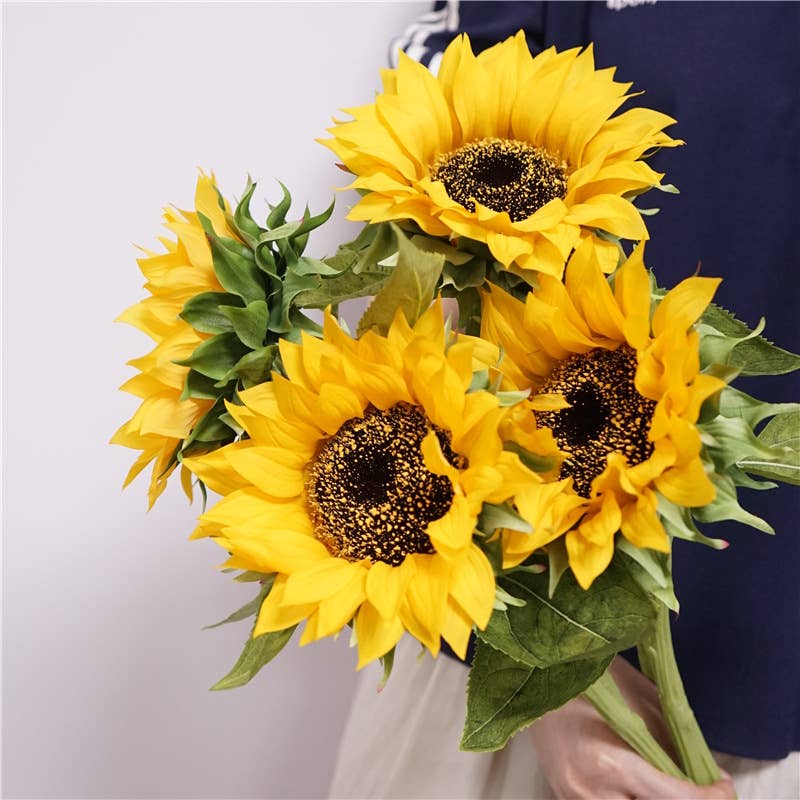 27.5"-Lux Collection-Moisturized Real Touch Sunflower Stem