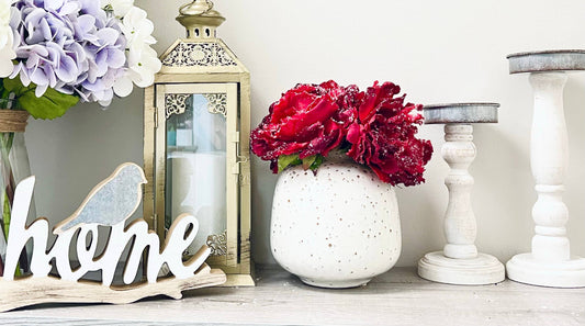Large Bloom-Snowy Peony Stem – Winter Holiday Decora