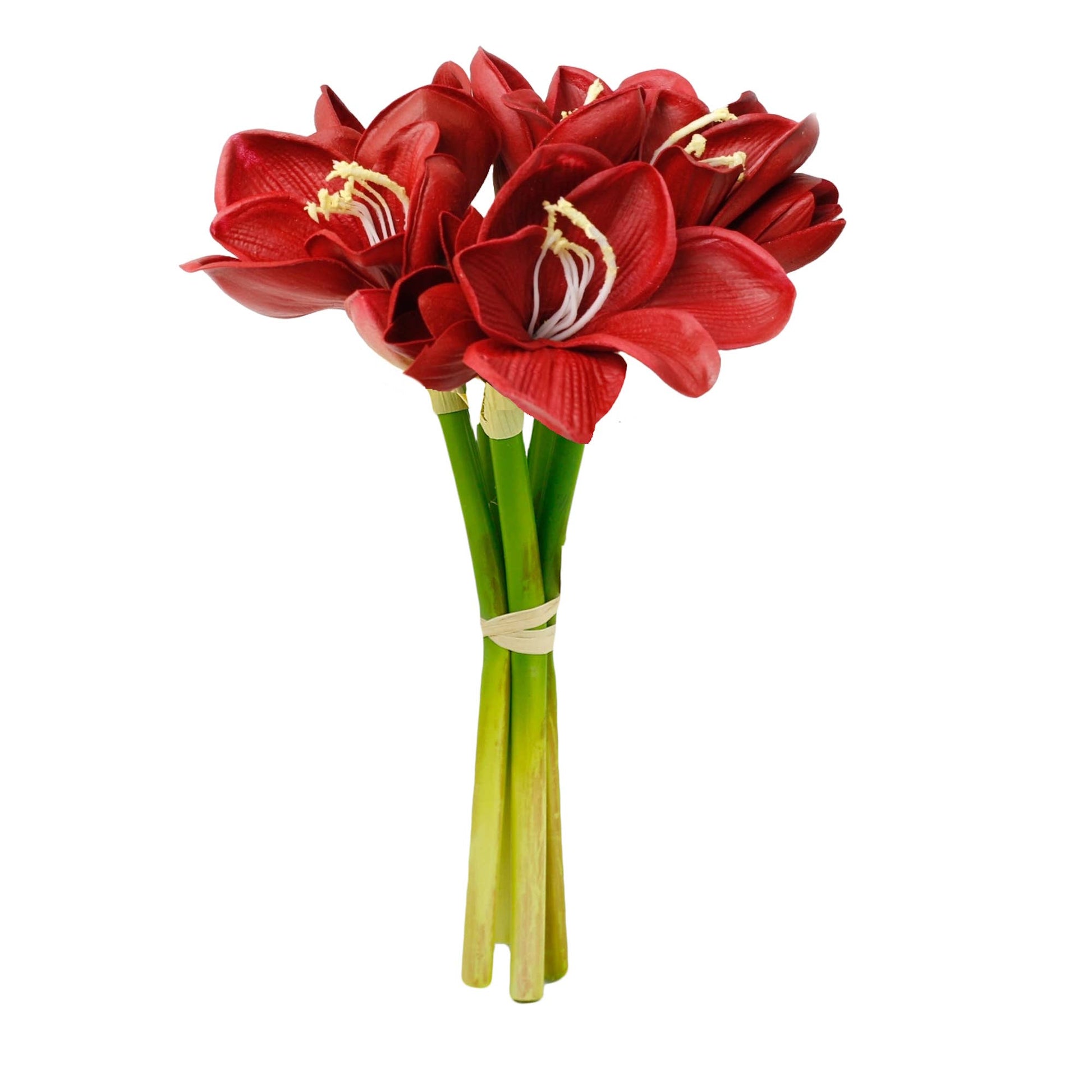 12" Real Touch faux Amaryllis-8 blooms 2 buds