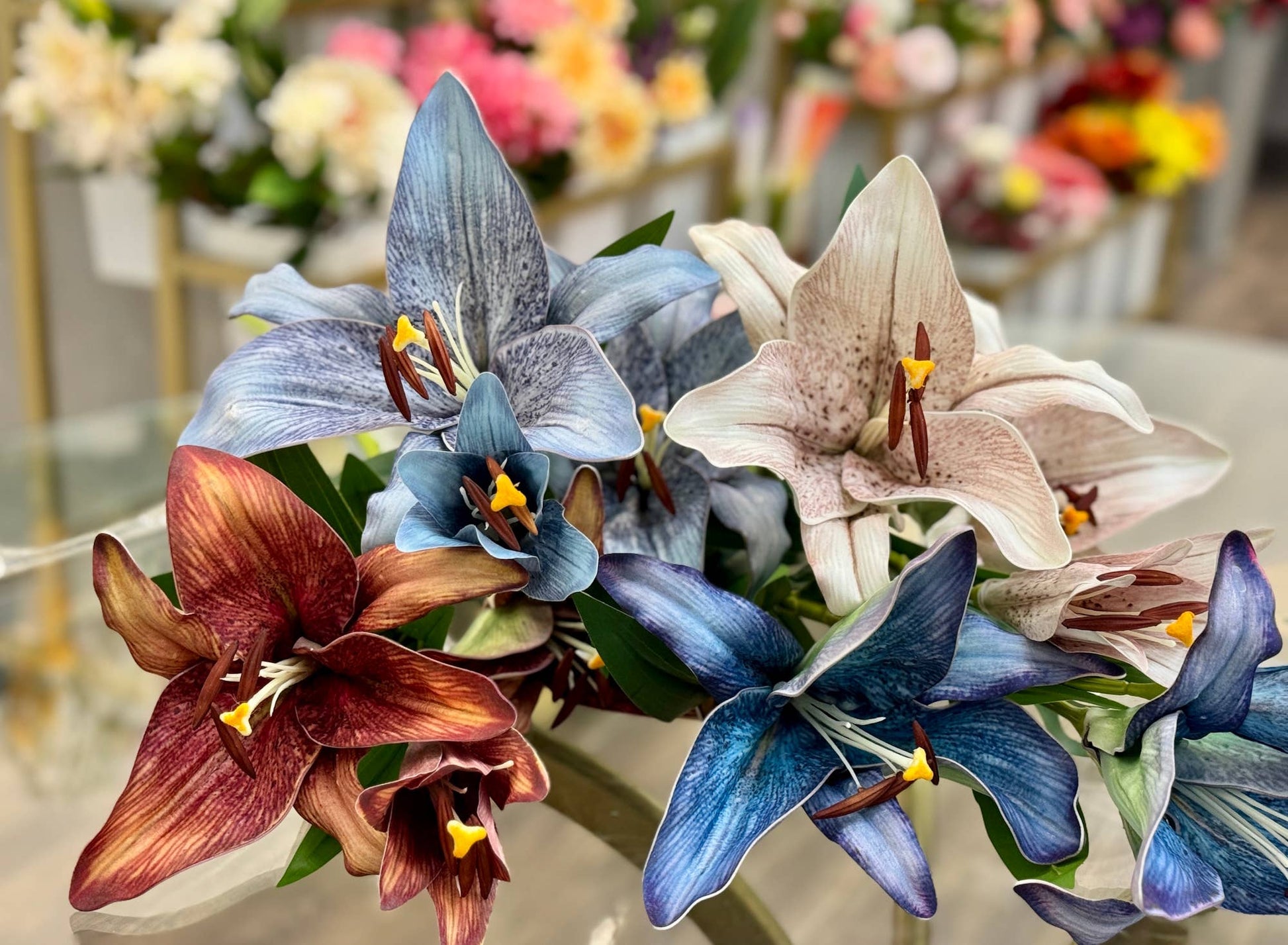 34.5"-Elegant 9" Large Bloom Lily-3 Flowers per stem
