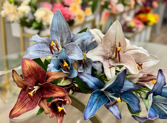 34.5"-Elegant 9" Large Bloom Lily-3 Flowers per stem
