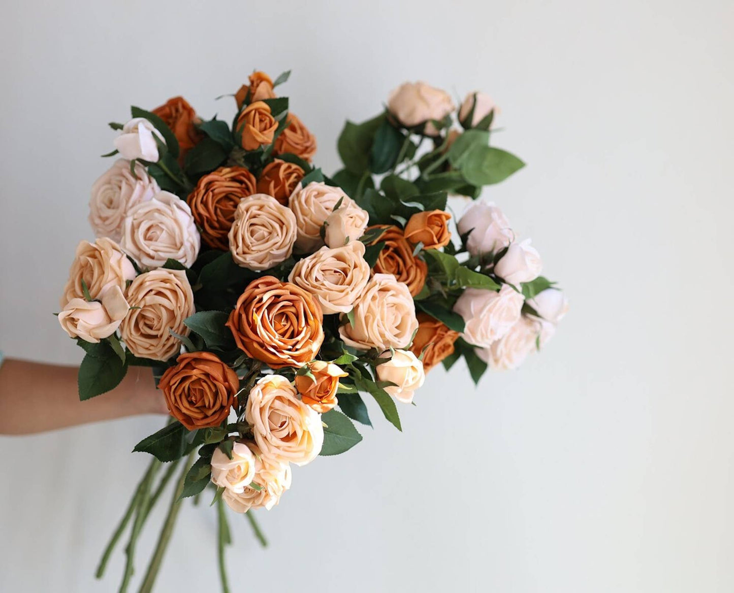 28.75"-Long Lush Elegant large bloom Real Touch Cabbage Rose