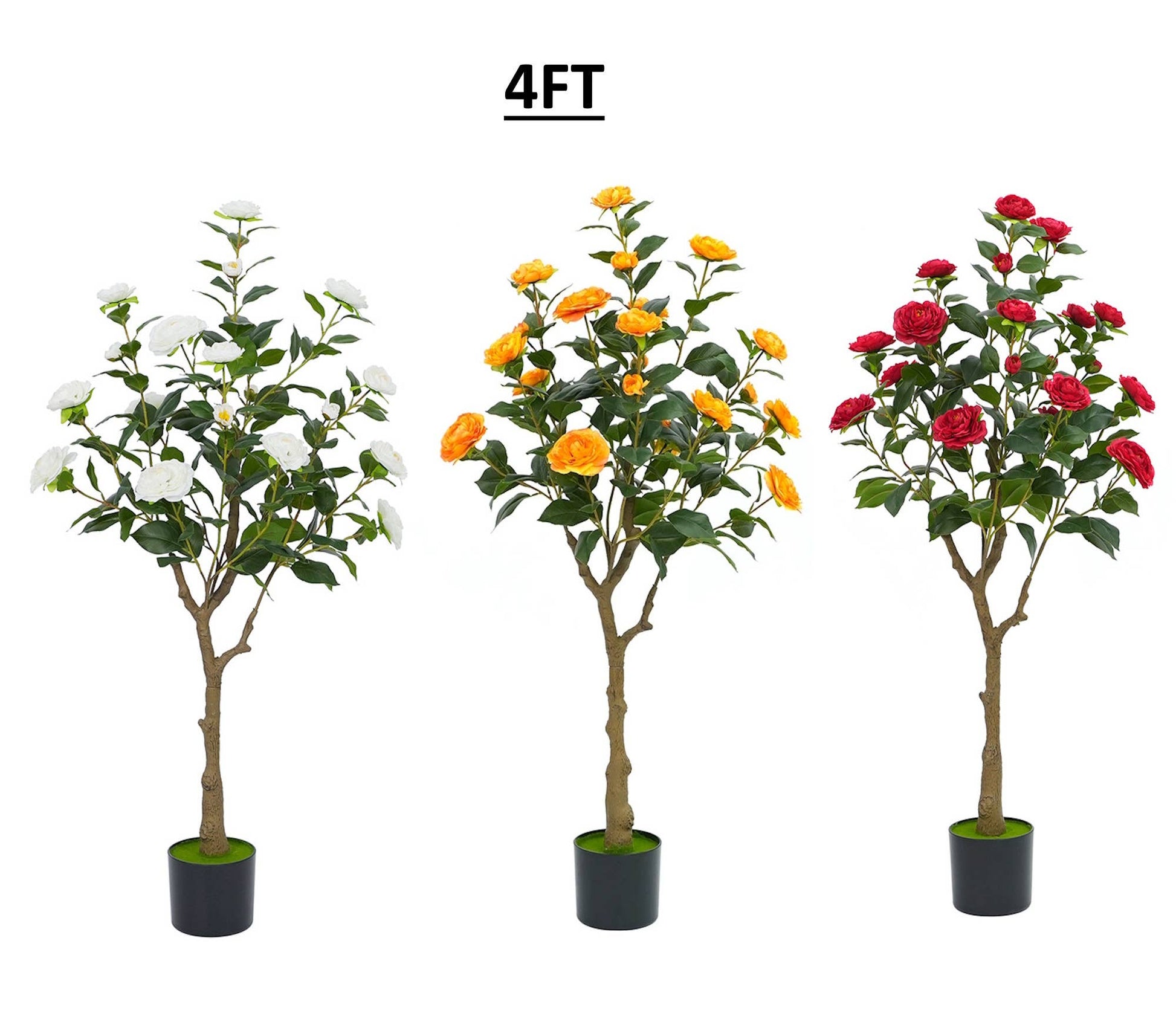  Artificial Camellia Tree with Polyester Flowers  Real Touch