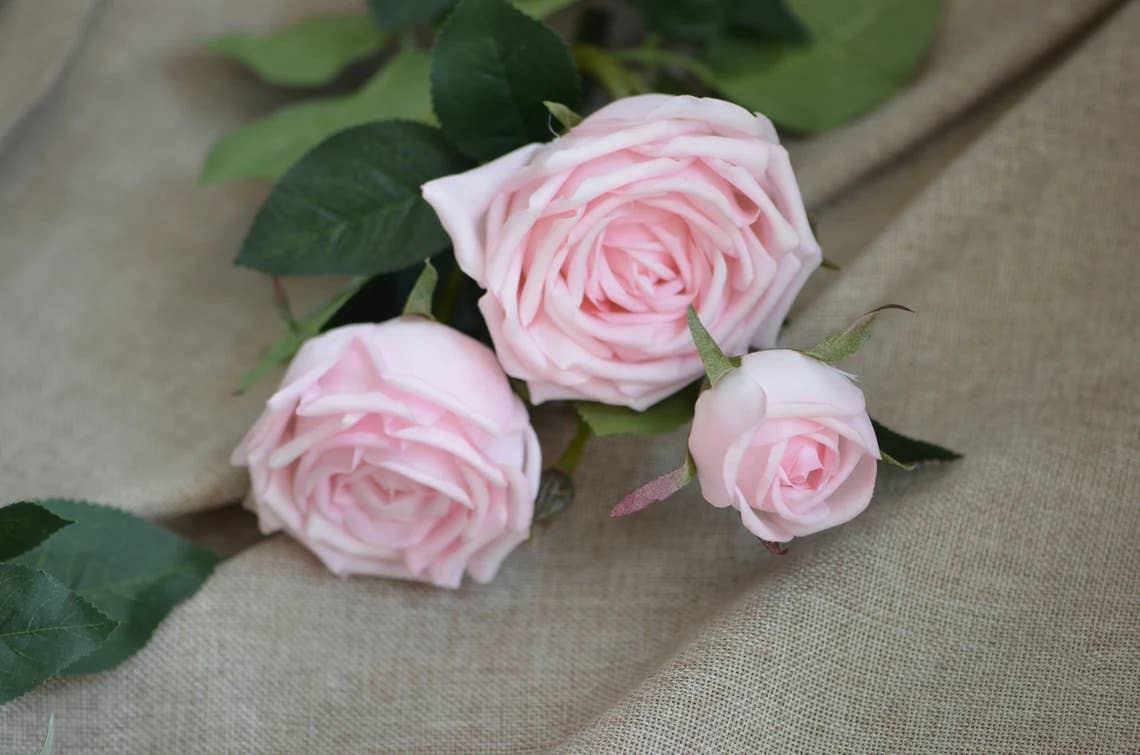 28.75"-Long Lush Elegant large bloom Real Touch Cabbage Rose