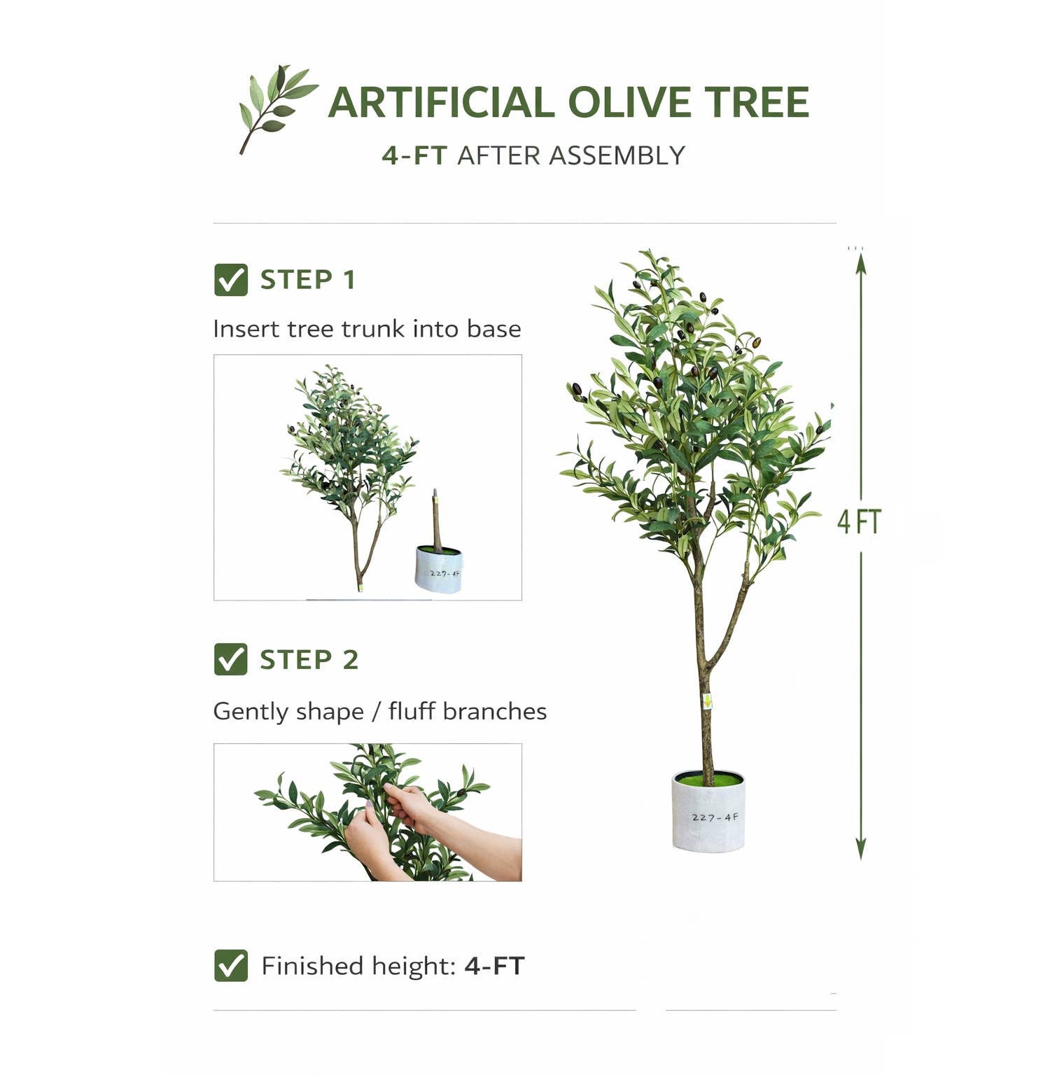 Dense Foliage-Artificial Quality Realistic Olive Tree