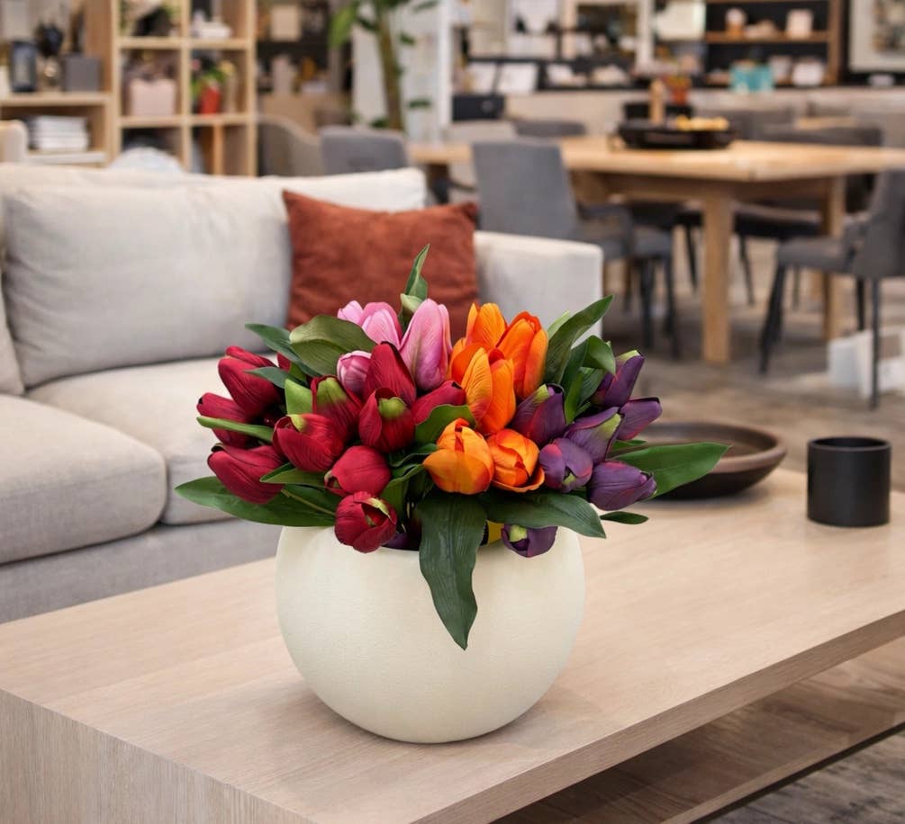 Textured Ceramic-Look Planter (High-Quality Plastic)