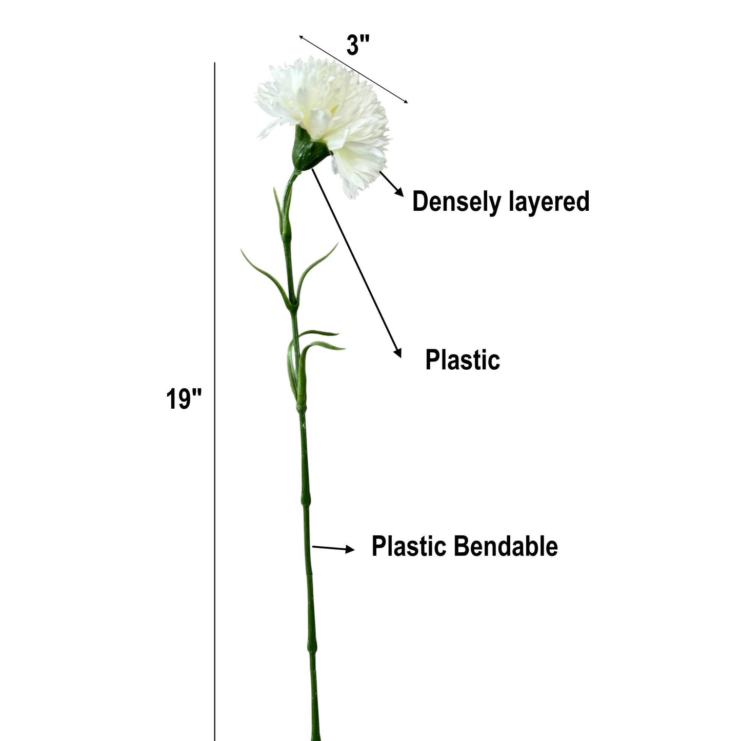 19.5"-Real Touch Classic Artificial Carnation 