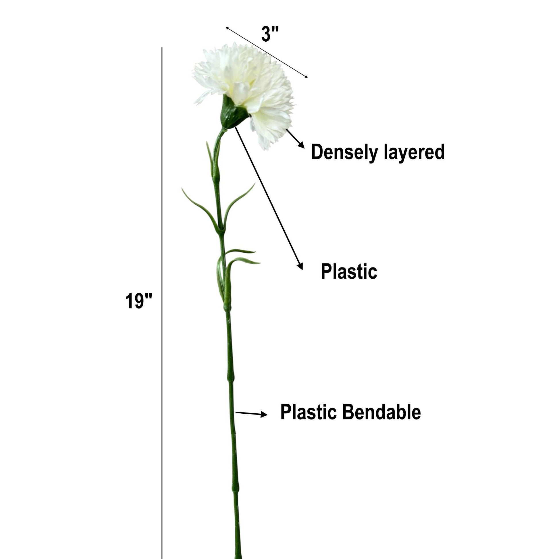 19.5"-Real Touch Classic Artificial Carnation 