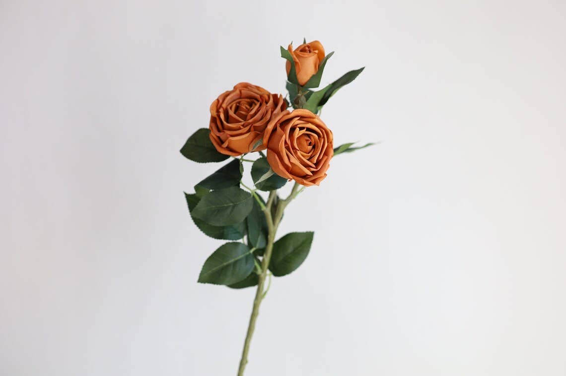 28.75"-Long Lush Elegant large bloom Real Touch Cabbage Rose