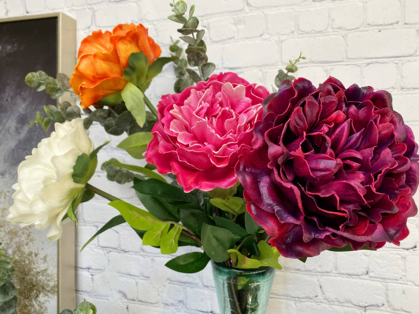 30" Elegant Bloom Long stem soft touch-PU made Peony