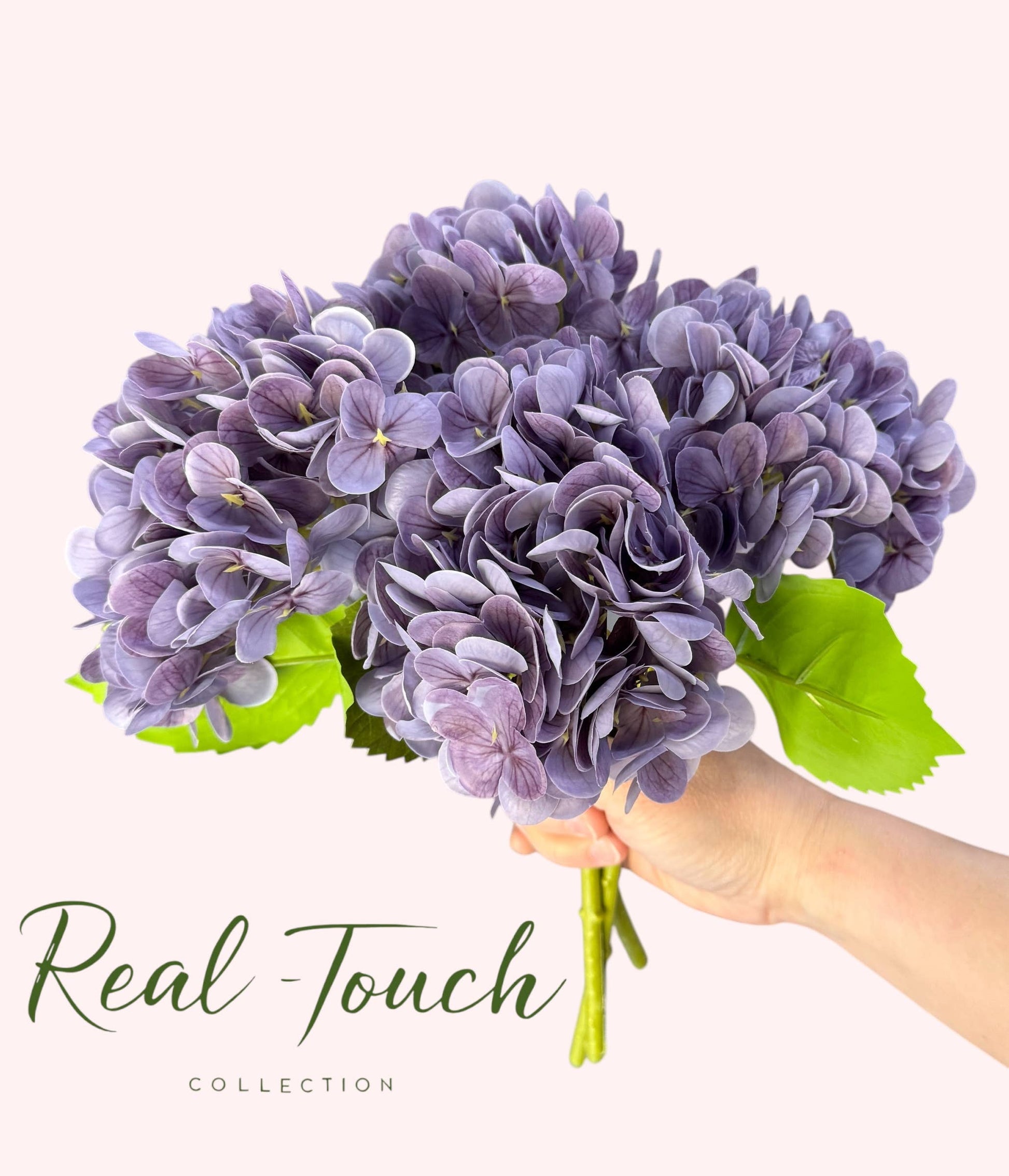 12.5"Real Touch lifelike Hydrangea-6”bloom