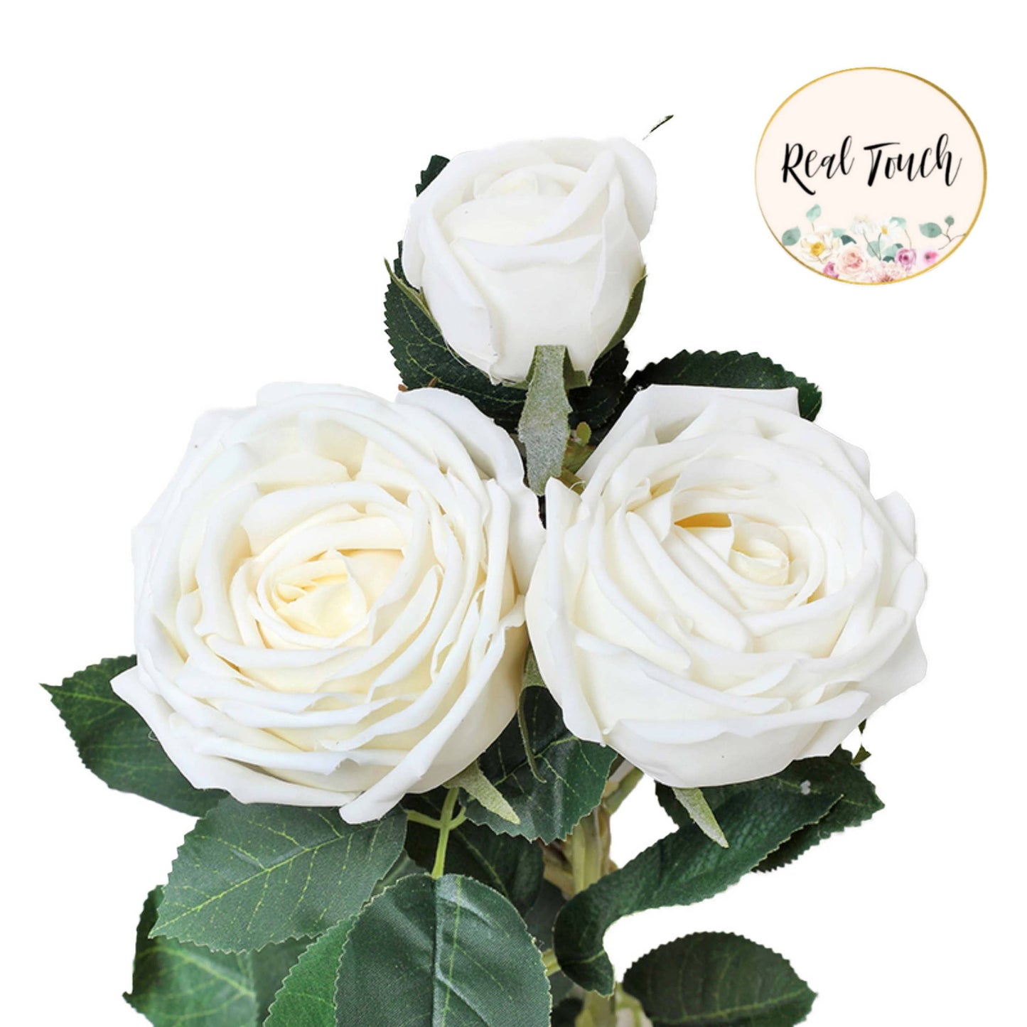 28.75"-Long Lush Elegant large bloom Real Touch Cabbage Rose