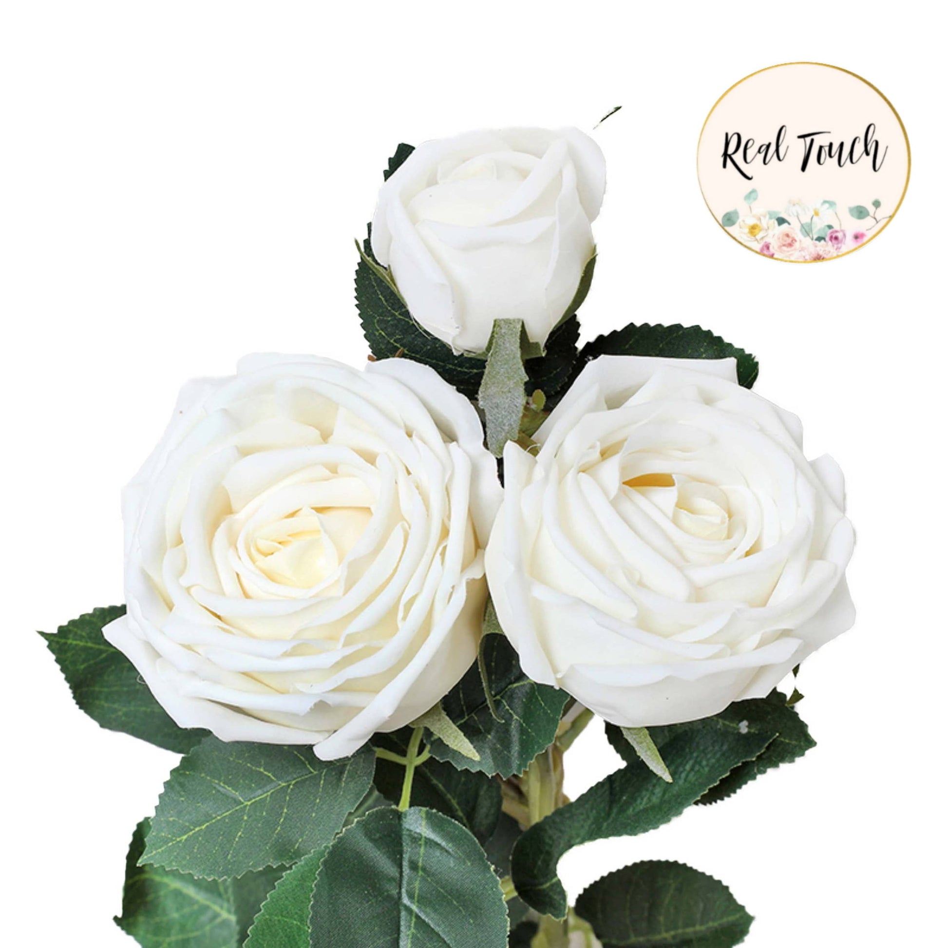28.75"-Long Lush Elegant large bloom Real Touch Cabbage Rose