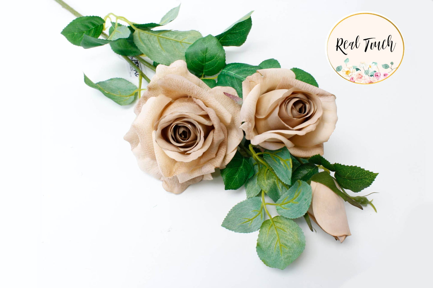 27"-Real Touch moisturized coating rose stem-3 Blooms