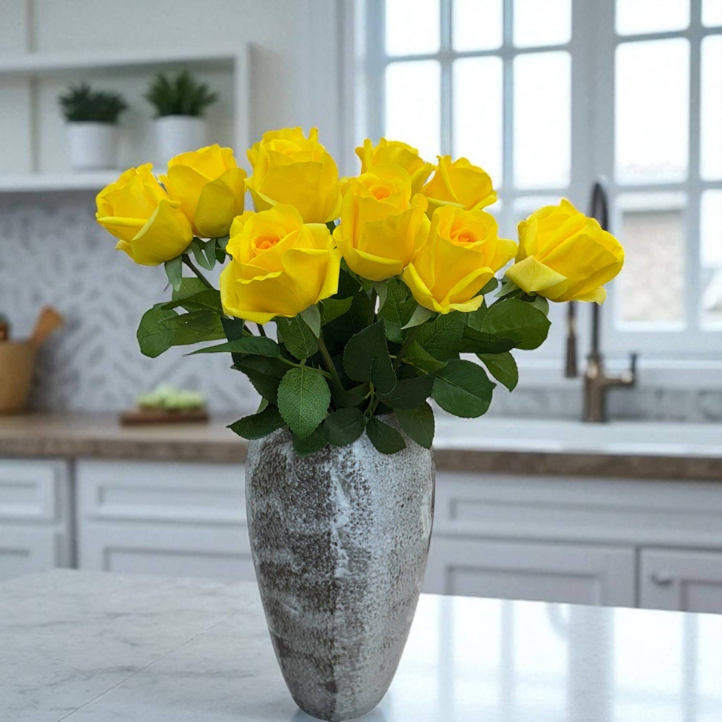 21.5" Ultra Realistic Faux Rose Stem–Moisturizing coating